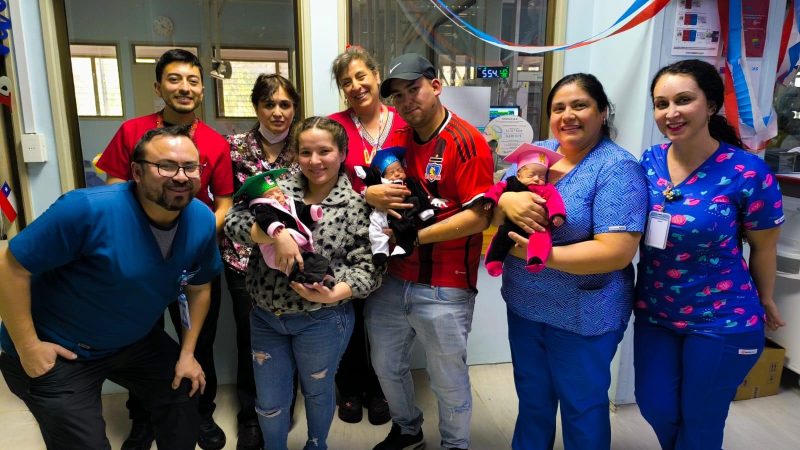 Trillizos son dados de alta en perfecto estado en el Hospital San Camilo