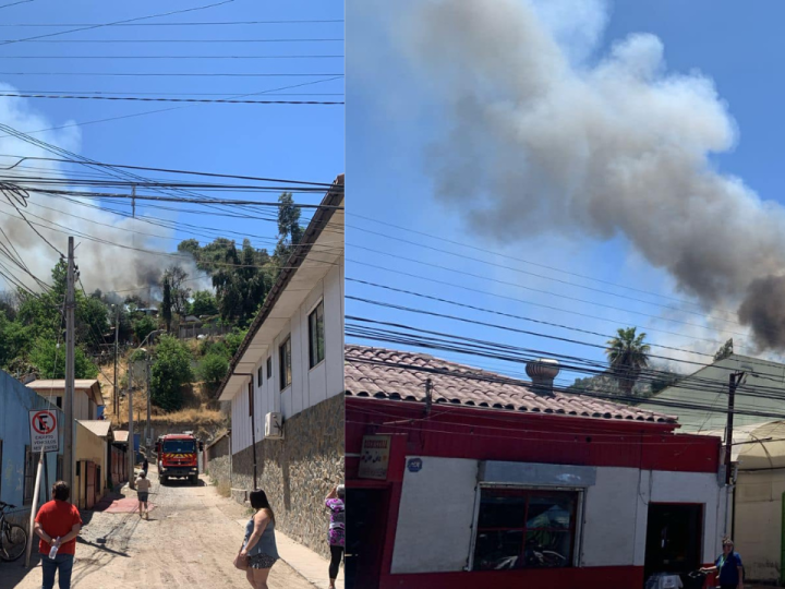 Incendio consumió dos viviendas del cerro San José en Catemu: dos familias damnificadas