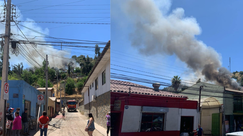 Incendio consumió dos viviendas del cerro San José en Catemu: dos familias damnificadas