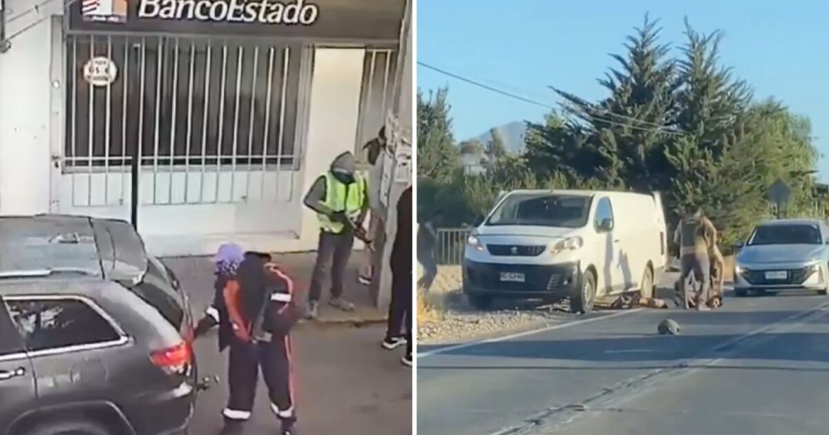 10 detenidos y un carabinero herido tras violento asalto a Banco Estado en Putaendo