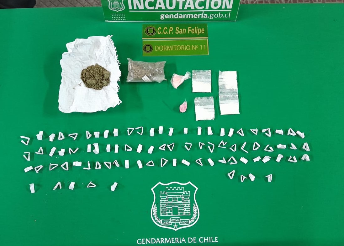 Allanamiento permite incautar más de 200 dosis de drogas en la cárcel de San Felipe