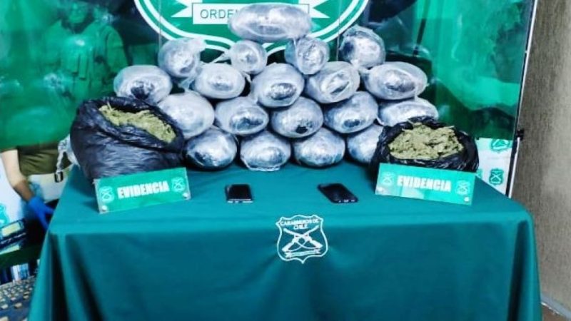 2.500 kilos de drogas incautados por carabineros en la región