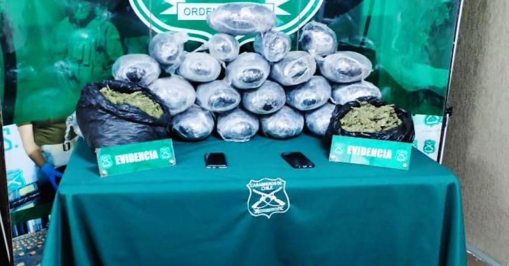 2.500 kilos de drogas incautados por carabineros en la región