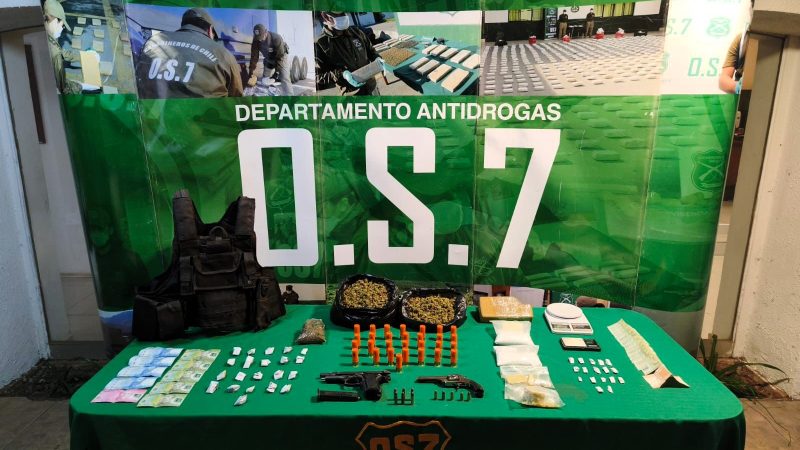 Dos detenidos por tráfico de drogas y control de armas tras allanamientos en La Ligua