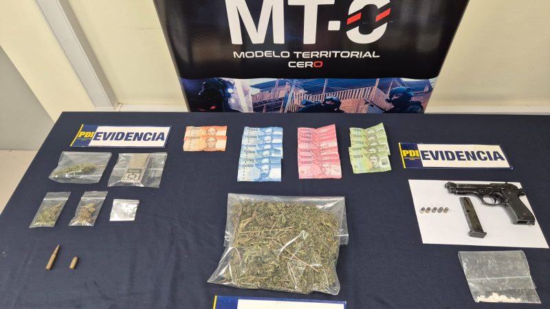 Operativo de la PDI en Panquehue deja tres detenidos, drogas y un arma incautada
