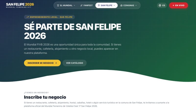 Municipalidad de San Felipe invita al comercio local a sumarse a la plataforma oficial de la comuna para el Mundial de Voleibol Sub 17